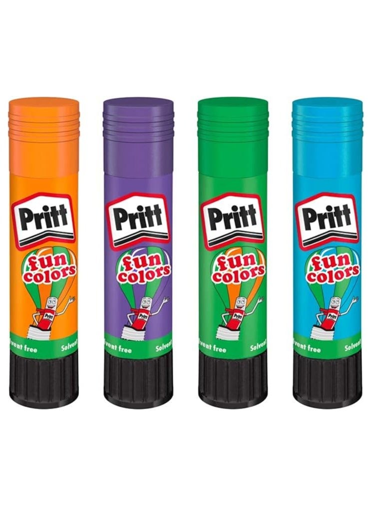 Pritt Rainbow Coloured Glue Sticks, Safe & Child-Friendly Craft Glue For Arts & Crafts Activities, Strong-Hold Adhesive For School Supplies,4X10G (pack of 2) - Image 3