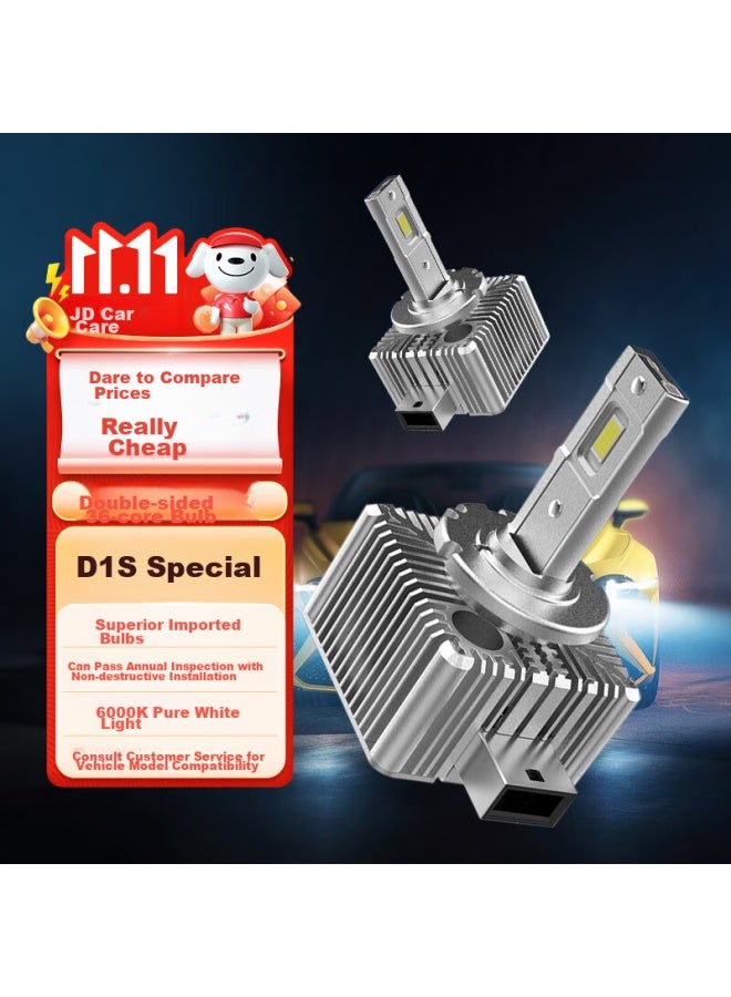 Sast Car Led Headlights, Xenon Lamp Conversion To Led Bulbs, High Beam, Low Beam, Front Headlights D1s [2-pack] - Image 1