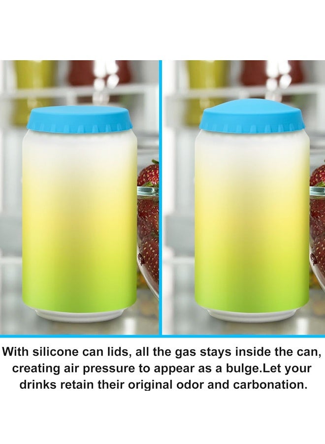 6 غطاء سيليكون مع غطاء مختوم خالي من BPA قابل لإعادة الاستخدام لمشروبات البيرة الصودا - Image 5