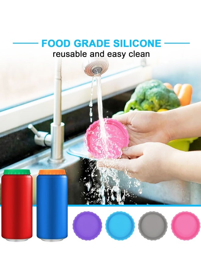 6 غطاء سيليكون مع غطاء مختوم خالي من BPA قابل لإعادة الاستخدام لمشروبات البيرة الصودا - Image 4