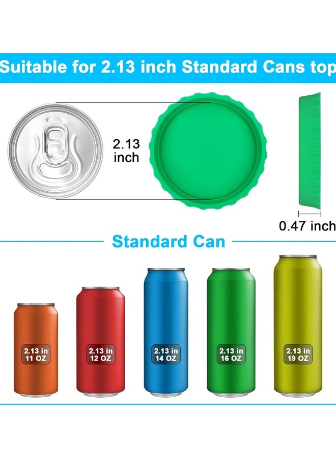 6 غطاء سيليكون مع غطاء مختوم خالي من BPA قابل لإعادة الاستخدام لمشروبات البيرة الصودا - Image 2