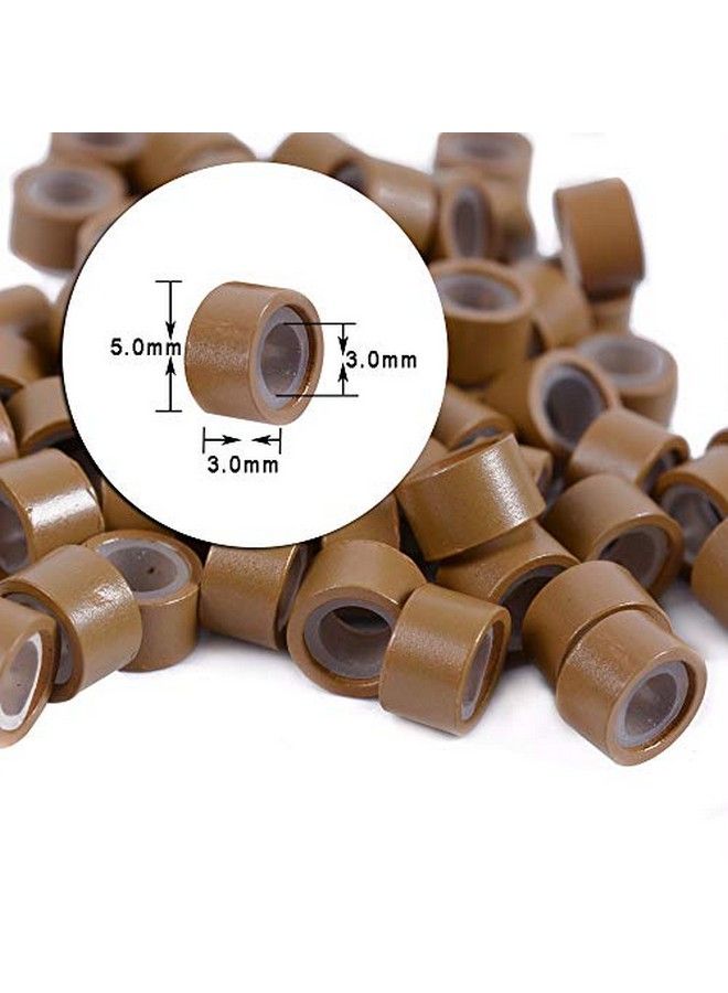 yantaisiyu 2500Pcs/Lot Micro Rings Silicone Lined Micro Beads Hair Feather Extension Rings 5.0X3.0X3.0Mm Hair Beads - Image 5