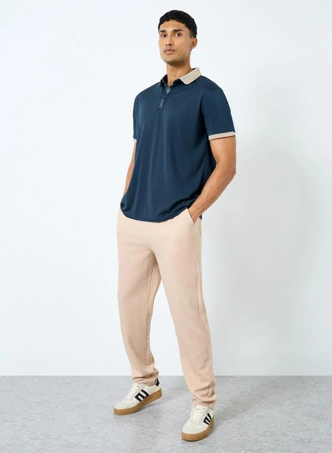 Styli Styli Men Solid Regular Fit Polo T-Shirt