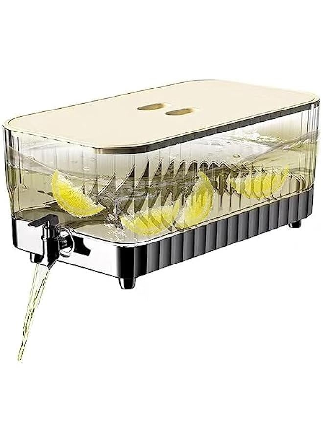 5.3L Beverage Dispenser With Faucet,Refrigerator Water Dispenser With Tap,Glass Pitcher Cocktail Accessories,Refrigerator Beverage Dispenser - Image 1