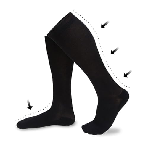 CABEAU Bamboo Compression Socks - Travel/Home, Help Swelling/Blood Flow, Black, Large - Image 4