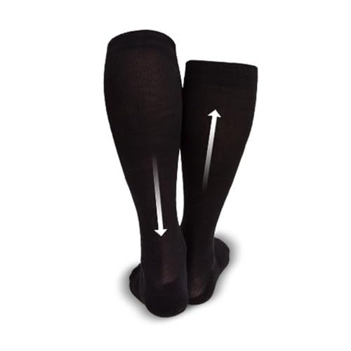 CABEAU Bamboo Compression Socks - Travel/Home, Help Swelling/Blood Flow, Black, Large - Image 3