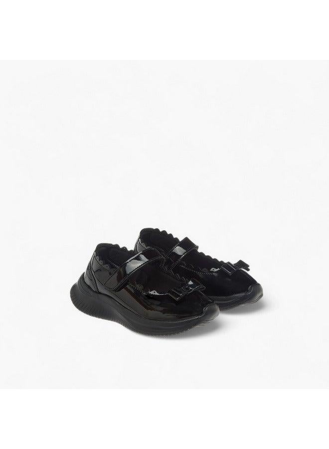 Dash Girls Bow Accent School Shoes with Hook and Loop Closure - Image 3