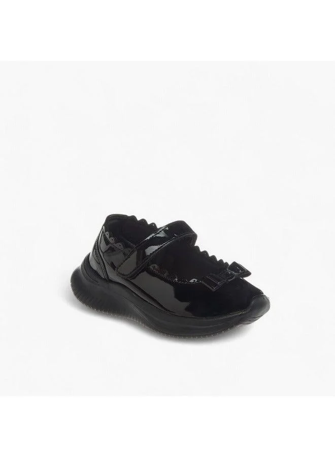 Dash Girls Bow Accent School Shoes with Hook and Loop Closure