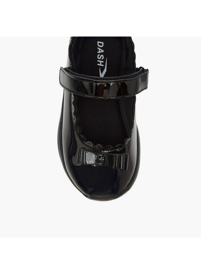 Dash Girls Bow Accent School Shoes with Hook and Loop Closure - Image 4