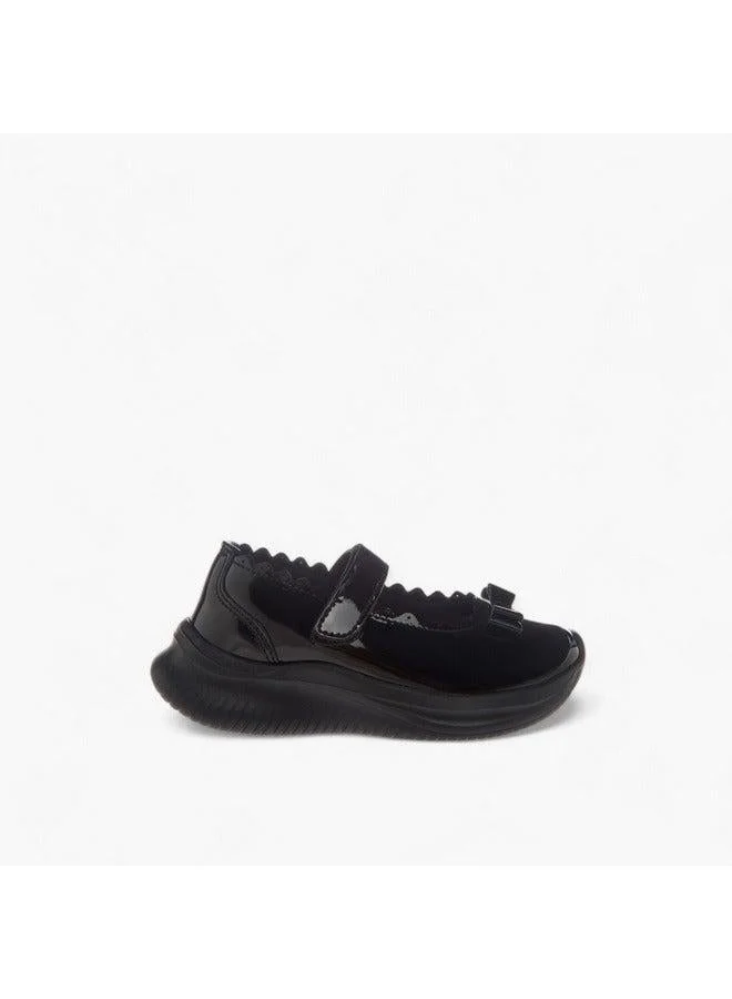 داش حذاء مدرسي للبنات بفيونكة وإغلاق بشريط لاصق