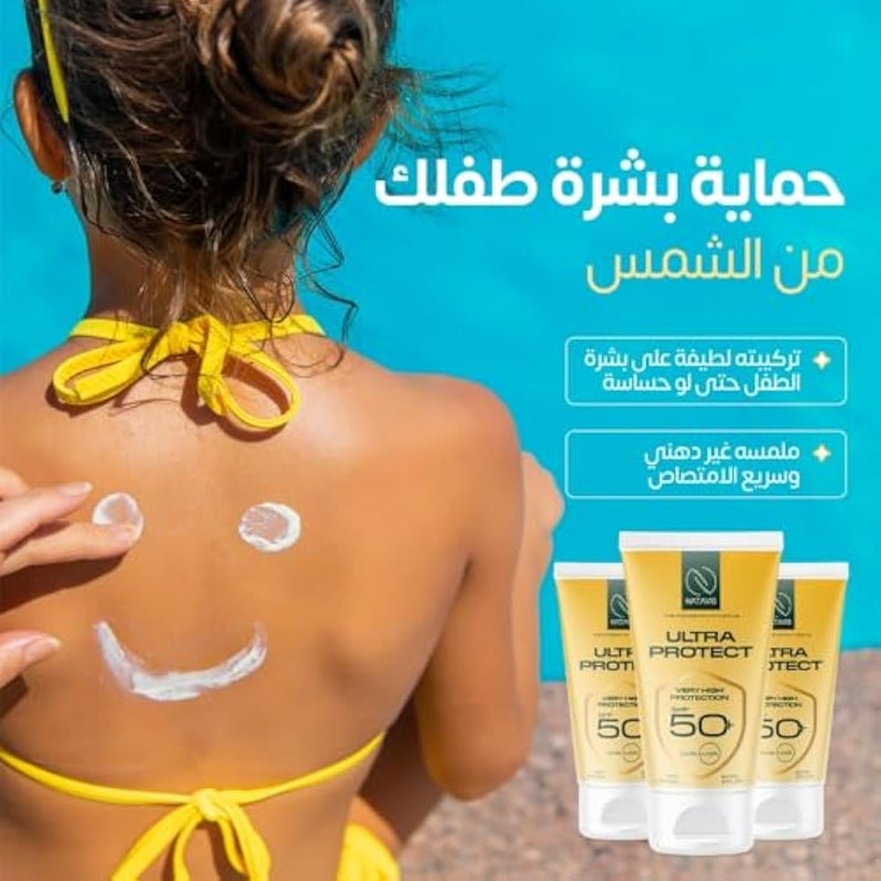 Natavis Ultra-Protect SPF 50+ Sunscreen | Powerful Daily Protection with Organic UV Filters, Vitamin E & Lactic Acid – Gentle on Sensitive Skin – Water & Sweat Resistant - Image 2