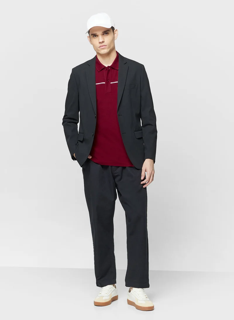 LACOSTE Stretch Pique Trim Pop Polo