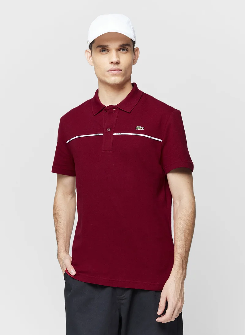 LACOSTE Stretch Pique Trim Pop Polo