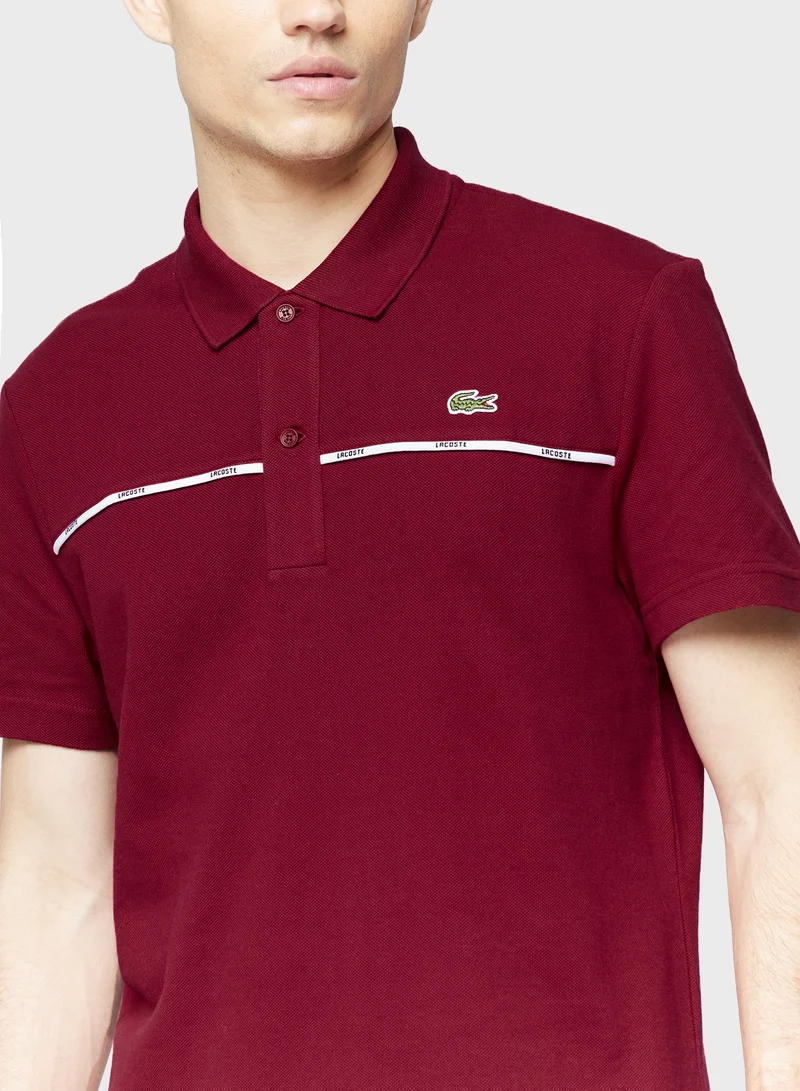 LACOSTE Stretch Pique Trim Pop Polo