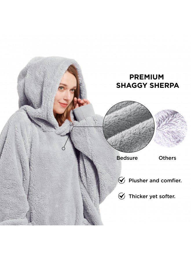 Bedsure Bedsure Wearable Blanket Hoodie Gifts for Women - Cozy Sherpa Hoodie Blanket Men, Warm Hooded Blanket Sweatshirt with Pockets for Adults - Image 1