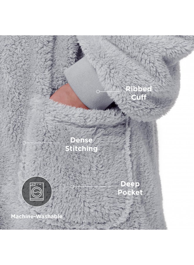 Bedsure Bedsure Wearable Blanket Hoodie Gifts for Women - Cozy Sherpa Hoodie Blanket Men, Warm Hooded Blanket Sweatshirt with Pockets for Adults - Image 2