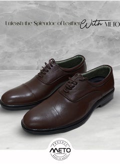 Meto Meto brown formal oxford shoe made of original natural leather, original sole and medical insole  - Image 1