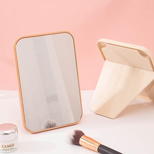 Leeonz Table Desk Vanity Makeup Mirror, Portable Folding Mirror with Stand 90°Adjustable Rotation Travel Make Up Mirror for Shower Shaving (Pink) - Image 5