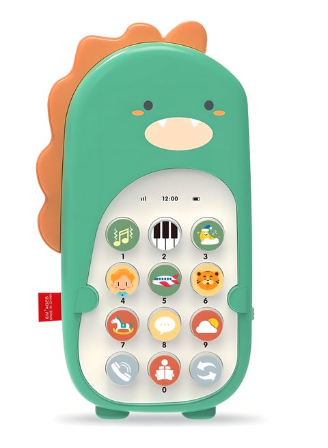 1pc Baby Cell Phone Toys with Music, Kids Teething Toys Play Phone Musical Educational Toys for Baby Toddlers and Aged 18 Months+ Kids (Green)