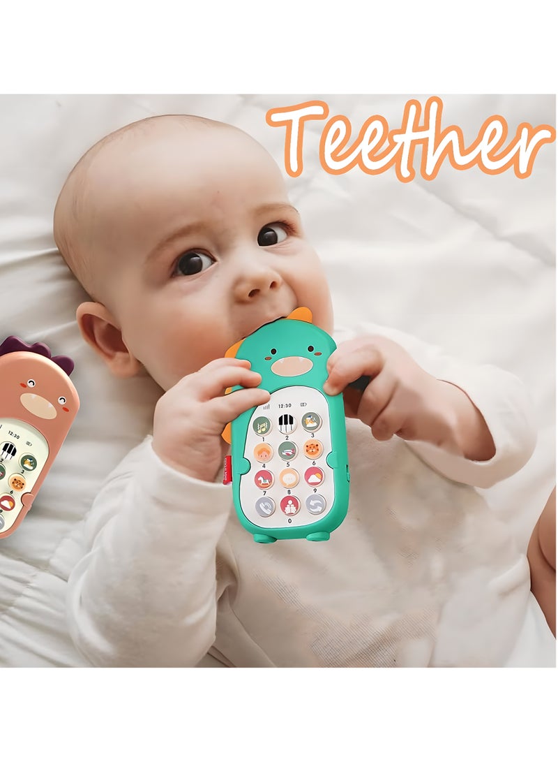 ليكسادا 1 قطعة ألعاب هاتف خلوي للأطفال مع موسيقى، ألعاب تسنين للأطفال، ألعاب تعليمية موسيقية للأطفال الصغار والأطفال بعمر 18 شهرًا فأكثر (أخضر) - Image 4
