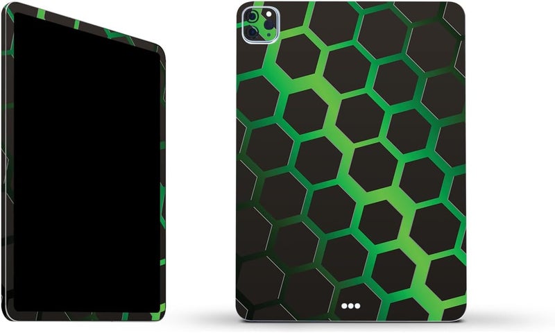 مايتي سكينز غلاف فينيلي قوي من MightySkins متوافق مع Apple iPad Pro 11" M2 الجيل الرابع (2022) - تصميم Green Hex | واقي، متين، وفريد من نوعه | سهل التطبيق | مصنوع في الولايات المتحدة الأمريكية - Image 1