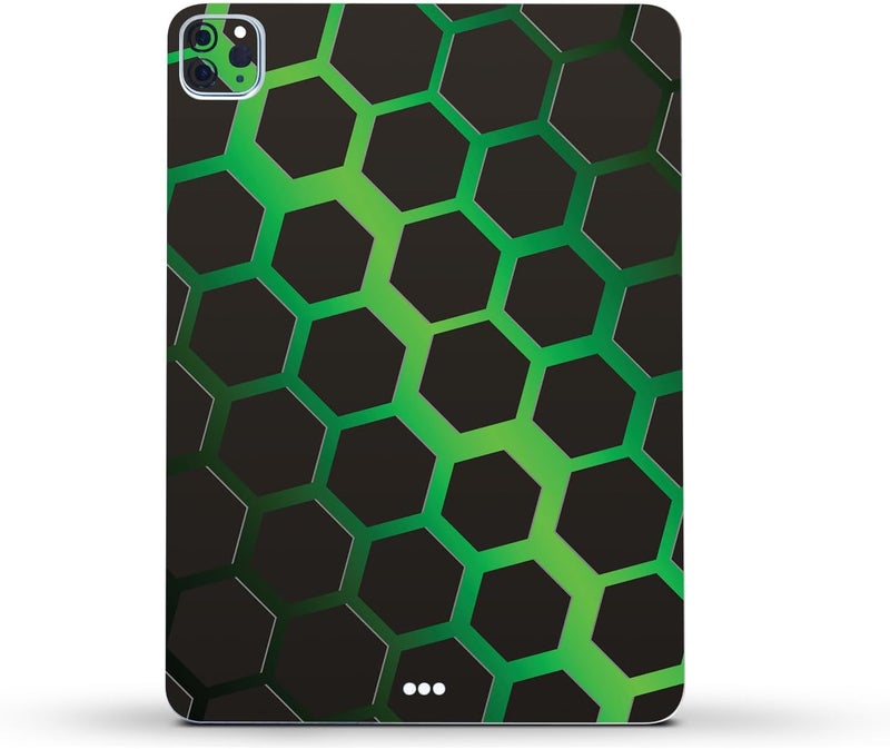 مايتي سكينز غلاف فينيلي قوي من MightySkins متوافق مع Apple iPad Pro 11" M2 الجيل الرابع (2022) - تصميم Green Hex | واقي، متين، وفريد من نوعه | سهل التطبيق | مصنوع في الولايات المتحدة الأمريكية - Image 2