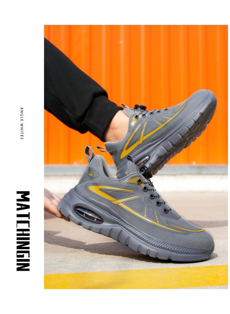 Men's and women's steel-toed safety shoes, hooded industrial safety sneakers, men's work shoes, breathable and comfortable non-slip industrial boots - Image 1