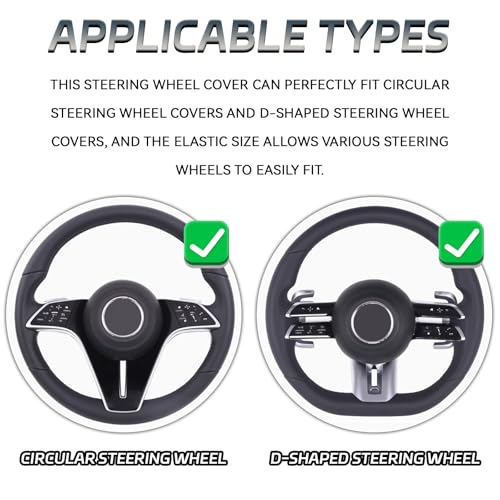 HHZL 2-Piece Steering Wheel Cover, Carbon Fiber Segmented Steering Wheel Protector, Universal and Anti-Slip Durable Car Leather Protective Cover, Car Interior Accessories for Women and Men (Pink) - Image 3