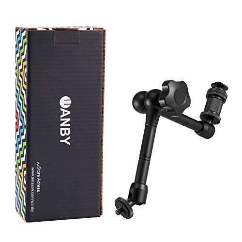 WANBY 11 Inch Articulating Friction Magic Arm Adjustable w/Hot Shoe Mount 1/4'' Tripod Screw for Camera Rig, LCD Monitor, LED Flash Lights (11'Arm) - Image 4