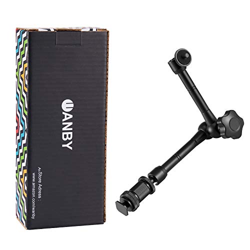 WANBY 11 Inch Articulating Friction Magic Arm Adjustable w/Hot Shoe Mount 1/4'' Tripod Screw for Camera Rig, LCD Monitor, LED Flash Lights (11'Arm) - Image 1