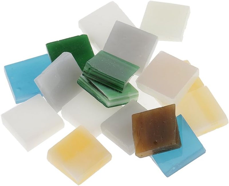 klarako 250pcs Vitreous Glass Mosaic Tiles Pieces For Arts DIY Craft 10x10mm Many Color klarakoMulticolor - Image 2