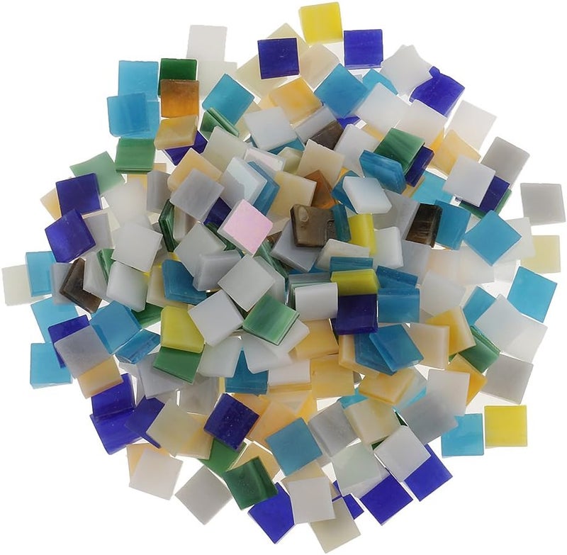 klarako 250pcs Vitreous Glass Mosaic Tiles Pieces For Arts DIY Craft 10x10mm Many Color klarakoMulticolor - Image 1