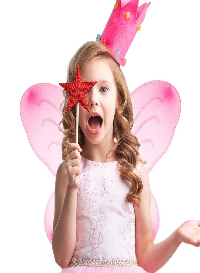 Vinsot 12 Pcs Butterfly Fairy Wings Butterfly Wing Dress up Halloween Party Costume Accessory Angel Costume for 2 to 12 Years Girls(Light Pink) - Image 3