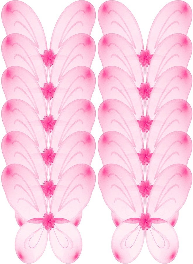 Vinsot 12 Pcs Butterfly Fairy Wings Butterfly Wing Dress up Halloween Party Costume Accessory Angel Costume for 2 to 12 Years Girls(Light Pink) - Image 1