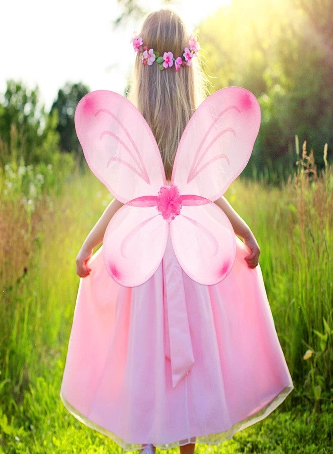 Vinsot 12 Pcs Butterfly Fairy Wings Butterfly Wing Dress up Halloween Party Costume Accessory Angel Costume for 2 to 12 Years Girls(Light Pink) - Image 5
