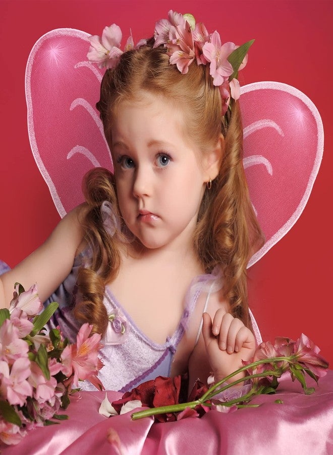 Vinsot 12 Pcs Butterfly Fairy Wings Butterfly Wing Dress up Halloween Party Costume Accessory Angel Costume for 2 to 12 Years Girls(Light Pink) - Image 4