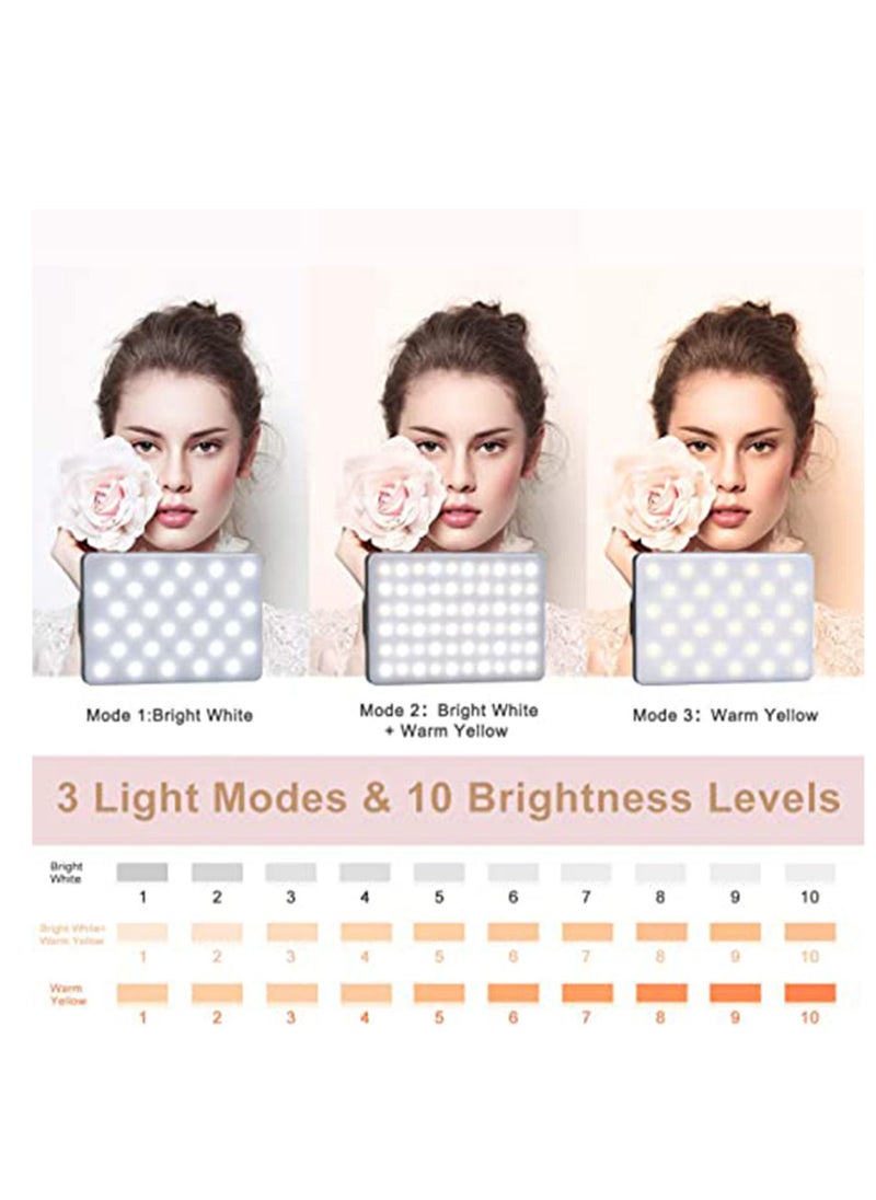 Arabest - LED high power rechargeable clip-on video light with front and rear clip, adjustable 3 light modes for cell phones, iPhone, Android, iPad, laptop, for makeup, selfie, Vlog, video conferencing - Image 1