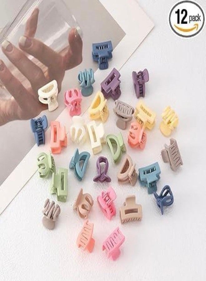 Radhya Accessories Geometric Matte finish Mini Hair Claws for Women Girls (Pack of 12) Hair Clutchers Mini hair clips Claw Clutchers Korean hair accessories for Women Ponytail Hair claws Birthday Gift - Image 3