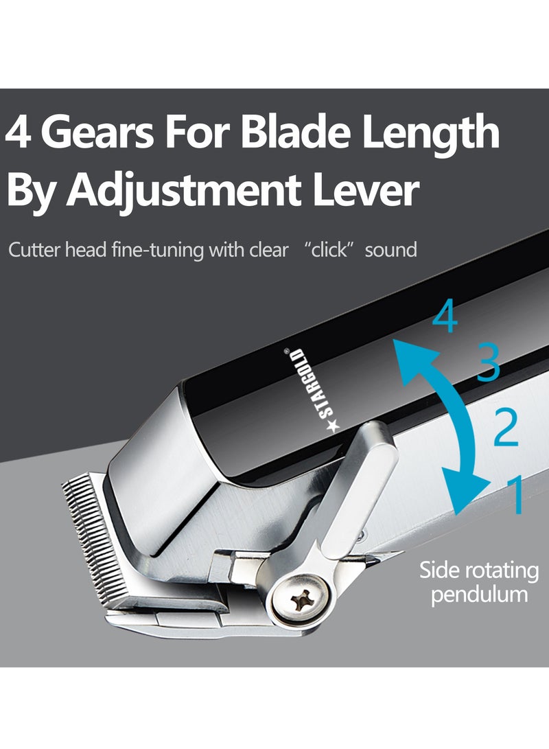 Stargold Professional Hair Clipper, Adjustable 4 Gear Blade Control, Long Battery Life, USB Charging Trimmer - Image 2