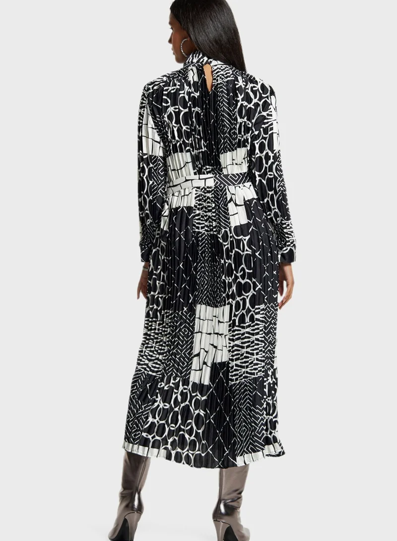 2Xtremz High Neck Tie Detail Dress