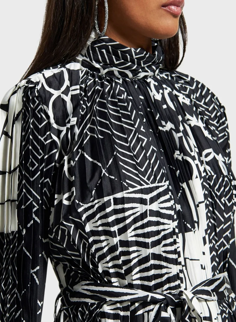 2Xtremz High Neck Tie Detail Dress