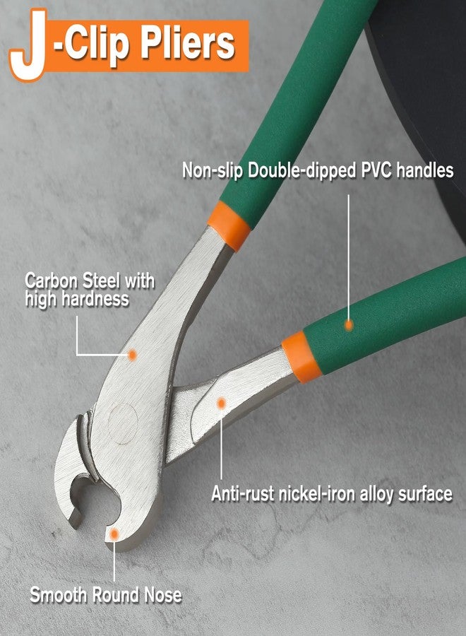 LEONTOOL Heavy Duty J-Clip Pliers, Anti-slip Comfortable Grip, Curved Nose for Building Cages & More - Image 2