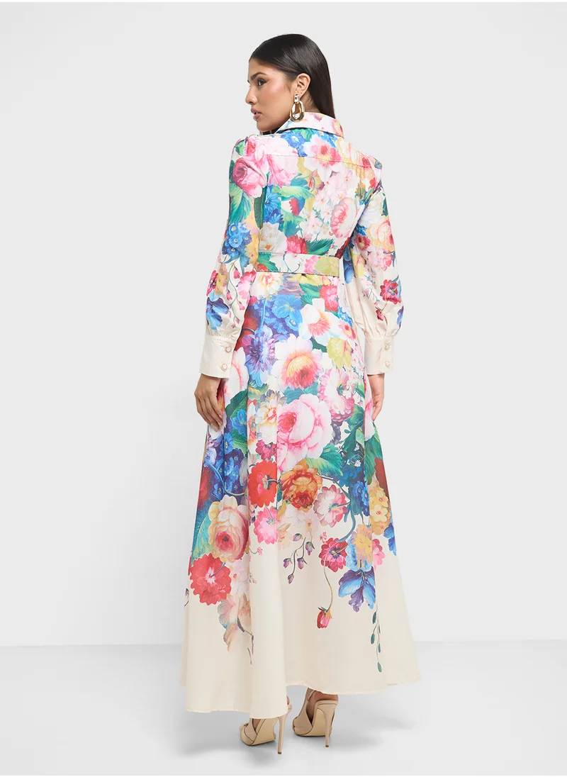 خزانة Floral Print Dress