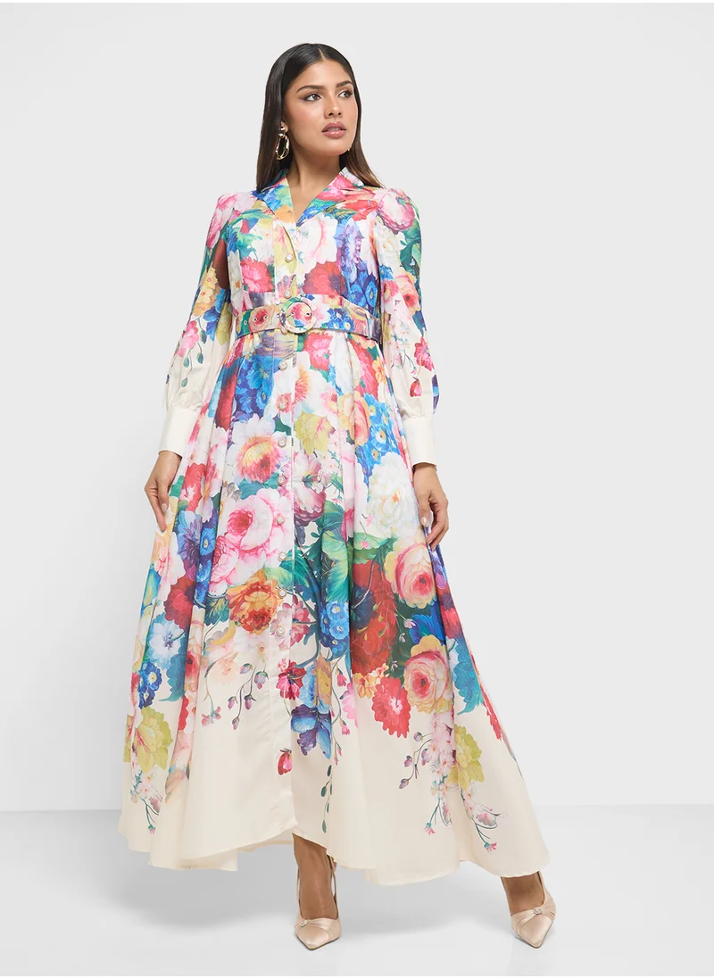 خزانة Floral Print Dress