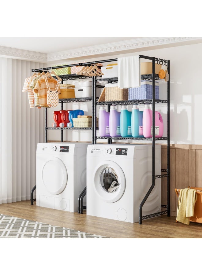 Forthcan Laundry Room Shelves,3-Tier Over Washer and Dryer Storage Shelves,Adjustable Bathroom Towel Storage Shelf,Space Saver,33.9" L x 19.7" D x 77.6" H (Black) - Image 5