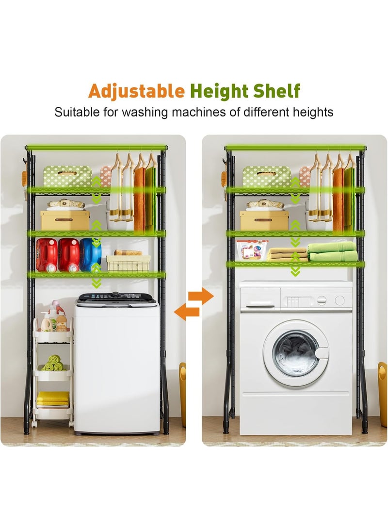 Forthcan Laundry Room Shelves,3-Tier Over Washer and Dryer Storage Shelves,Adjustable Bathroom Towel Storage Shelf,Space Saver,33.9" L x 19.7" D x 77.6" H (Black) - Image 3