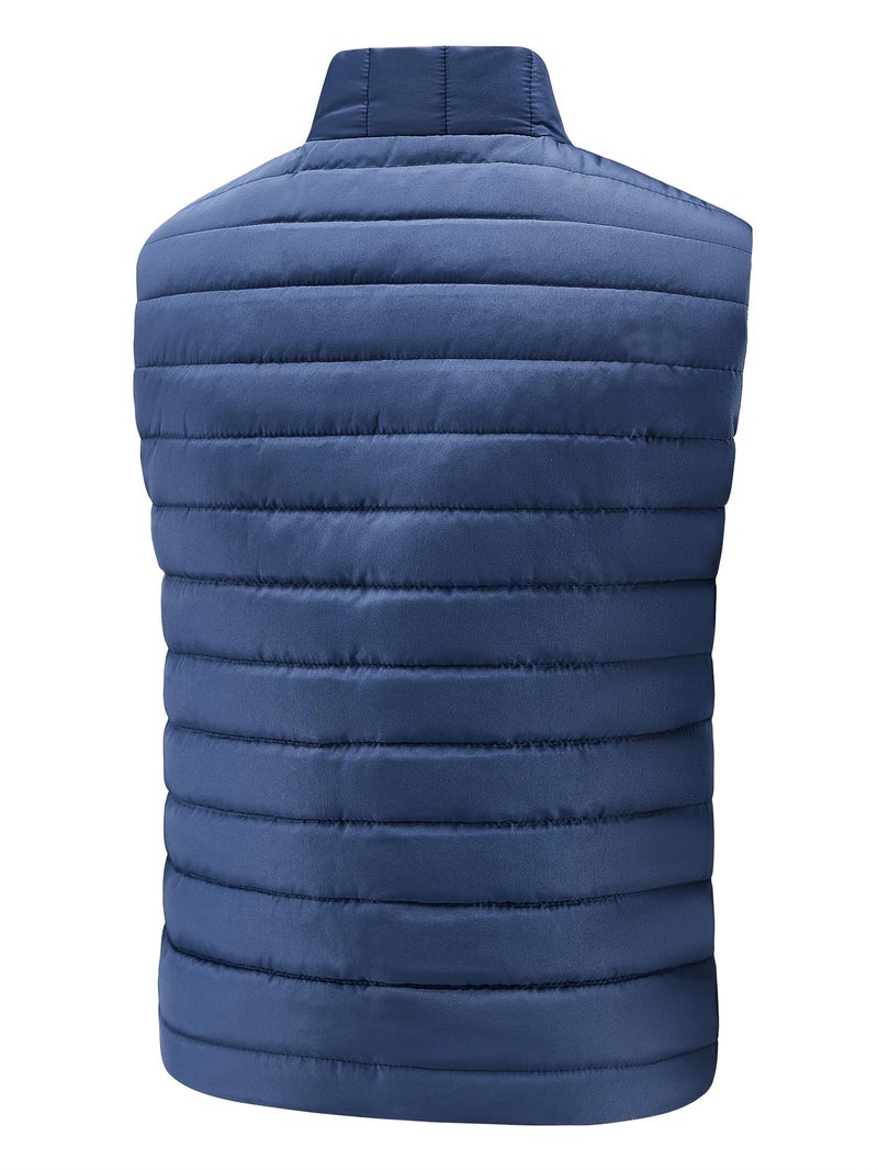 Men'S Large Size Cotton Vest With Stand Collar, Cold-Proof, Warm, Versatile For , Sleeveless Trendy Cotton Vest, Thick - Image 4