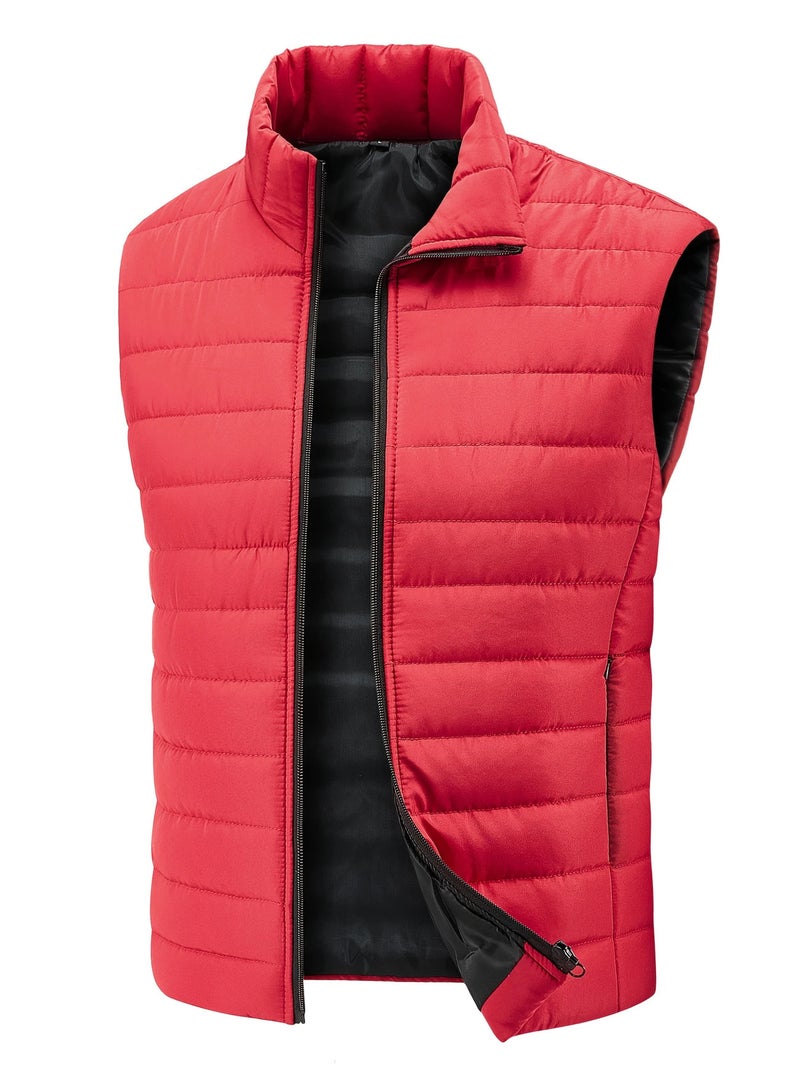 Men'S Large Size Cotton Vest With Stand Collar, Cold-Proof, Warm, Versatile For , Sleeveless Trendy Cotton Vest, Thick - Image 5