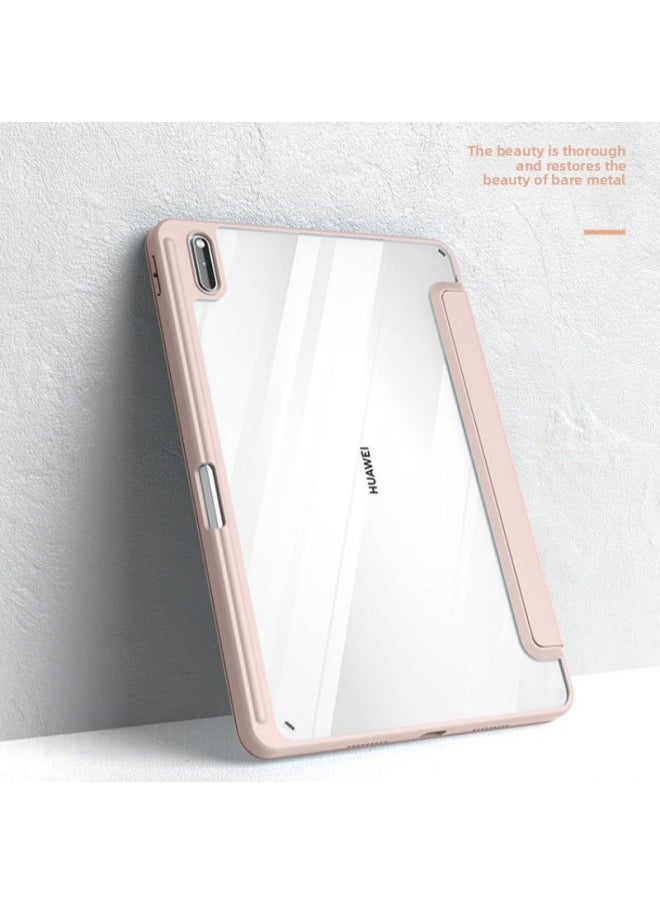 Suitable For Huawei Flat Protective Case Matepad11 Glory V610.4 Tri-fold Acrylic Case Pro10.8-Color:White Ice-Applicable Model:Glory V7-10.4 Inches (not Dormant)