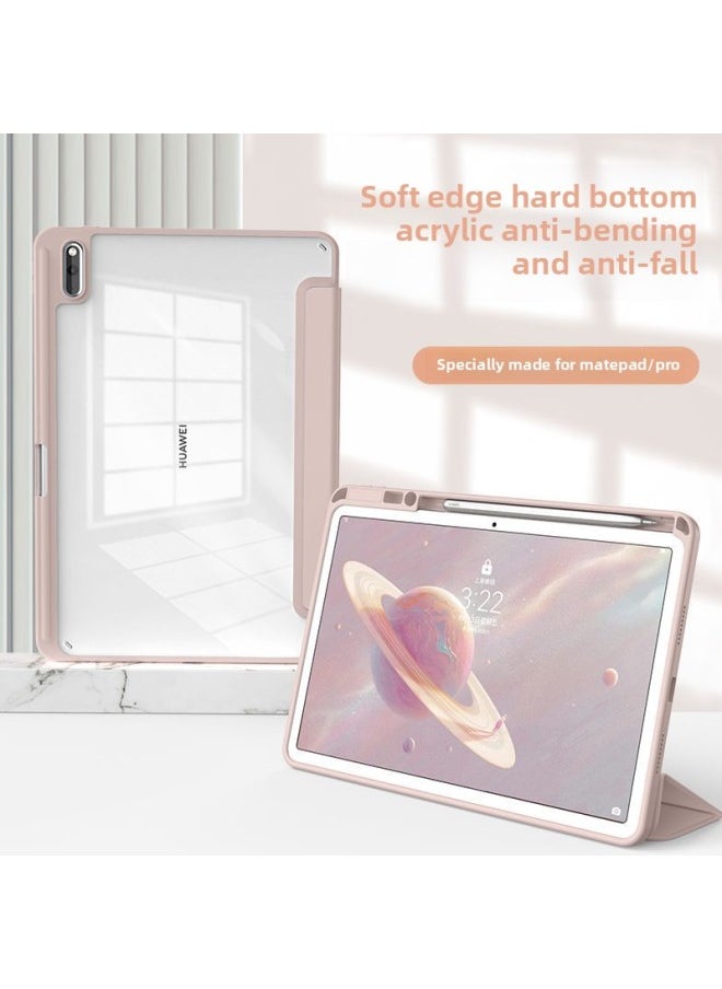 Suitable For Huawei Flat Protective Case Matepad11 Glory V610.4 Tri-fold Acrylic Case Pro10.8-Color:White Ice-Applicable Model:Glory V7-10.4 Inches (not Dormant)